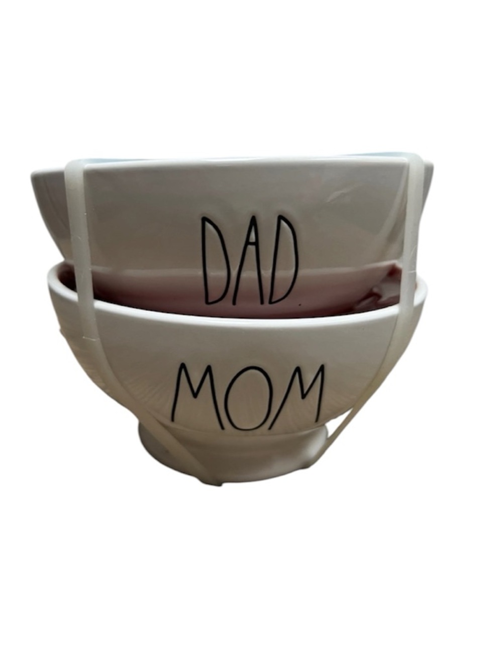 Rae Dunn Ceramic 'DAD' and 'MOM' Bowls